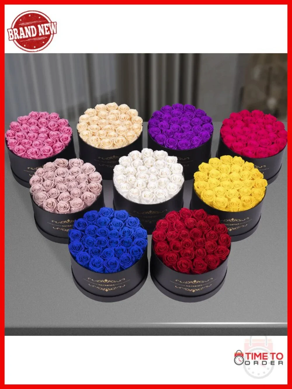 27 Preserved Real Roses in Luxury Box, Forever Rose Gift